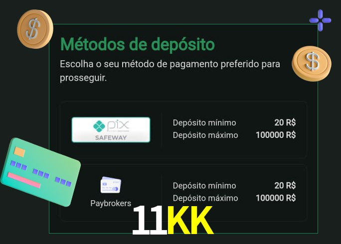 O cassino 11KK oferece uma grande variedade de métodos de pagamento